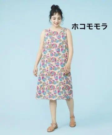 호코모모라 레트로 기하학 패턴 슬리브리스 A 라인 원피스 40 여름