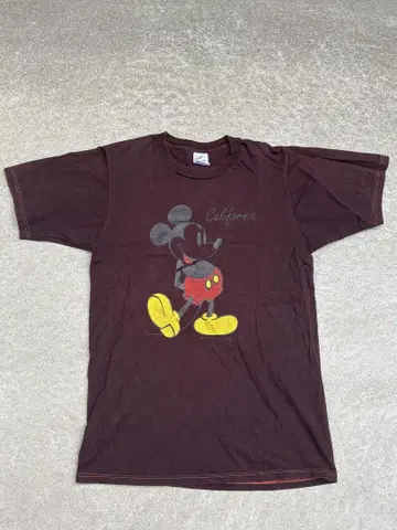 80s Mickey Mouse 미키 T 후 염색 디즈니