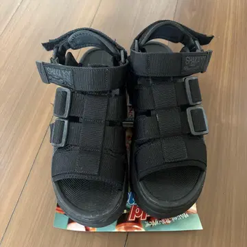 SHAKA 블랙 통굽 샌들 23cm