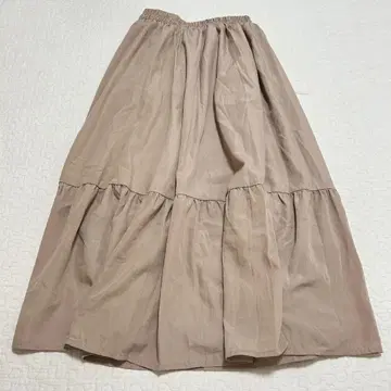 레이 카즌 티어드 롱 기장 플레어 스커트 허리 밴딩 A 라인 a2254