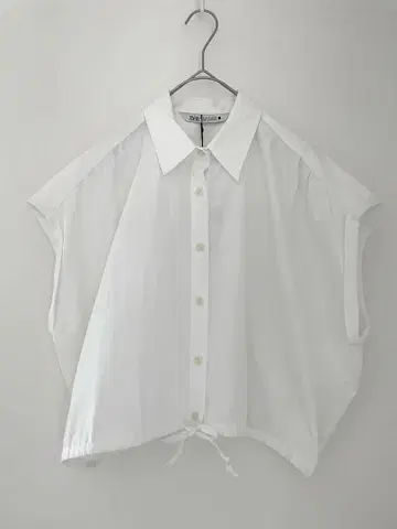 ZARA 화이트 셔츠 M 드로우 스트링 루즈핏 반팔 자라 미사용 새상품
