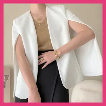 화이트 노카라 자켓 베스트 베스트 세련된 블랙 수트 겉옷 한국