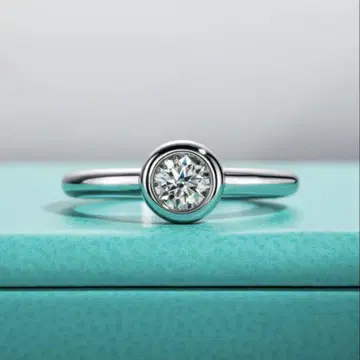 최고 품질 모이사나이트 베젤 반지 0.5ct [12호]