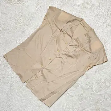 프리돌 [F] 도쿄 스타일 노카라 반팔 블라우스 V 넥 실크 혼방