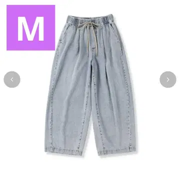 시마무라 푸 데님 와이드 팬츠 색스 M 사이즈