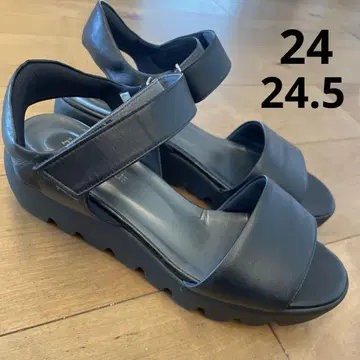 힐즈 애비뉴 블랙 컴포트 샌들 통굽 24 24.5