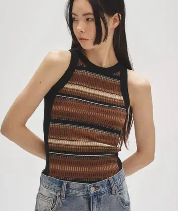 오늘의 자카드 테두리 탱크톱