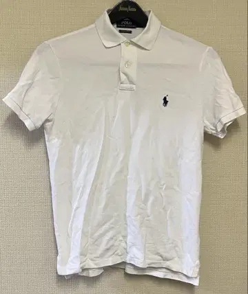 랄프 로렌 피케 셔츠 화이트 커스텀 슬림 핏 S