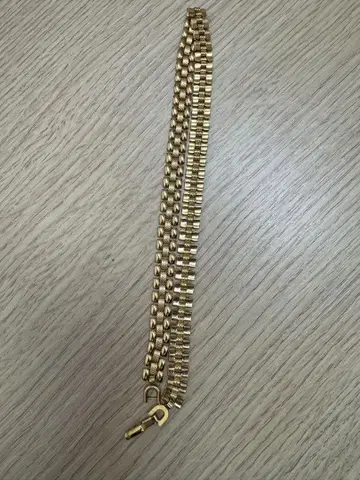골드 컬러 2줄 체인 목걸이