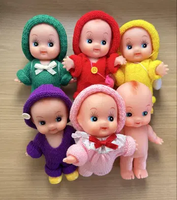 레트로 큐피 인형 핸드메이드 의상 6개 묶음 판매 컬러풀 레트로 팝