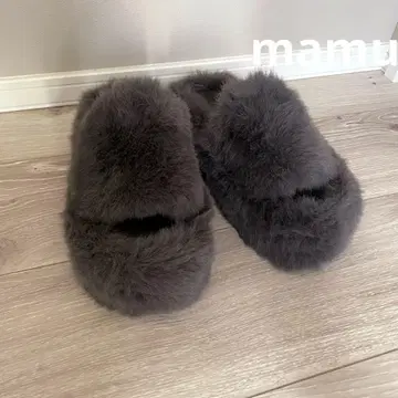 통굽 퍼 샌들 M 그레이
