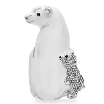 핀즈 배지 브로치 배지 (북극곰 화이트 베어 곰 곰 2마리)