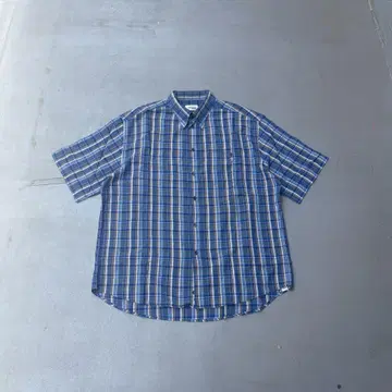 90s MISSONI 이탈리아제 반팔 체크 셔츠 BD 셔츠 XL