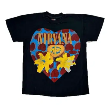 11352 NIRVANA 닐바나 하트 쉐이프 박스 티셔츠 L