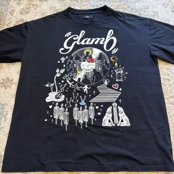 glamb 그래픽 프린트 티셔츠 M 블랙