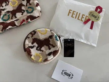 미사용 새상품 FEILER 인기 말 패턴 서클 파우치