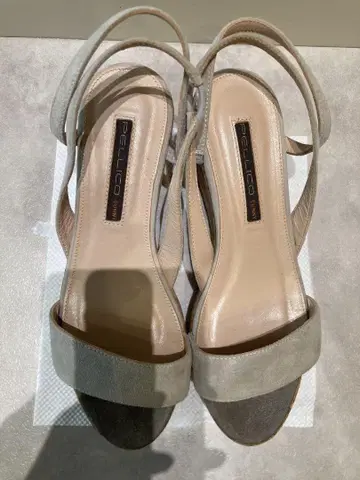 PELLICO 스웨이드 웨지솔 샌들 37 24cm 정도