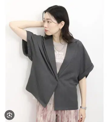 미사용 새상품 인기 Samansa Mos2 블루 린넨 터치 자켓
