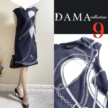 DAMA 컬렉션 다마 컬렉션 마구 패턴 원피스 다크 네이비 9