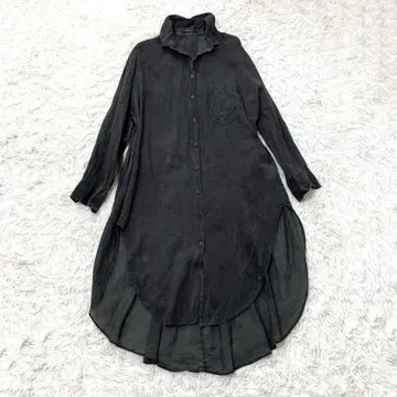 메드모아젤 인도산 시어 코튼 셔츠 원피스 롱 그레이 S
