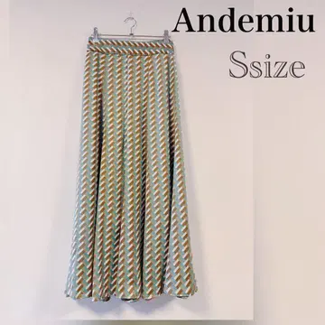 Andemiu 기하학 패턴 롱 스커트 S 사이즈