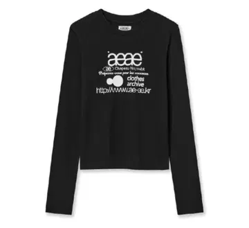aeae WEB LOGO CROP 긴팔 티셔츠 블랙