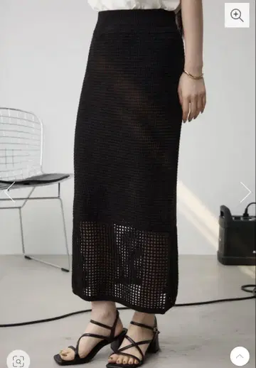 아줄 moussy 크로셰 롱 스커트 블랙 블랙