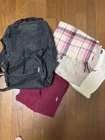 이스트 보이 블랙 메쉬 백과 스웨터, 스톨 세트