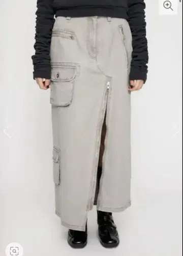 HEM STEP 롱 스커트 GRY