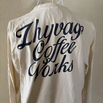 ZHYVAGOCOFFEE 지바고 커피 오키나와 롱 T 로고 베이지