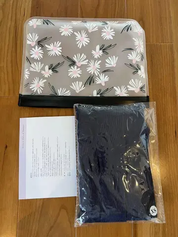 네이비 XS 레깅스 꽃무늬 파우치 포함
