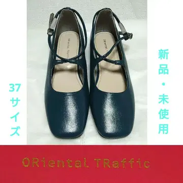 Oriental Traffic 블루그린 플랫슈즈 가죽 신발 37