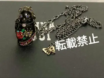 ANNA SUI 안나수이 마네키네코 검은 고양이 롱 목걸이