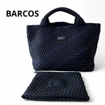 컨디션 최상 BARCOS 바르코스 바이컬러 메쉬 핸드백 블랙 블루