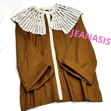 JEANASIS 핸드 크로셰 카라 딩킹 블라우스 레이스 옷깃
