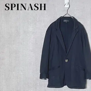 SPINASH 빅 사이즈 LL 테일러드 자켓 7부 소매 안감 체크 블랙