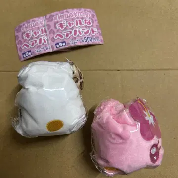 헬로키티 갸루 헤어밴드 화이트 레오파드 무늬 브라운 하이비스커스 핑크