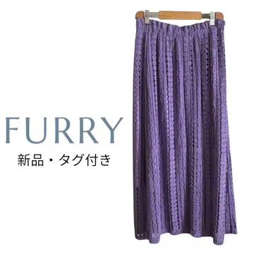 FURRY 크로셰 뜨개질 롱 스커트 새상품