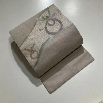No.2524 순수 실크 기하학 문양 나고야 오비, 새상품급