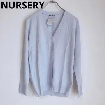 너서리 긴팔 가디건 겉옷 얇은 소재 블루 오피스 깔끔한 레이어드 M