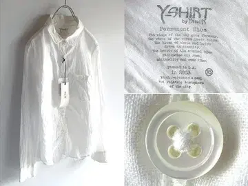 미사용 택 포함 YANUK 주름 가공 코튼 린넨 셔츠 XS 화이트