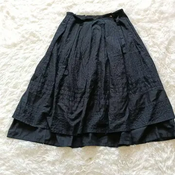 CRESCENT 크레센트 자수 플레어 스커트 M 블랙