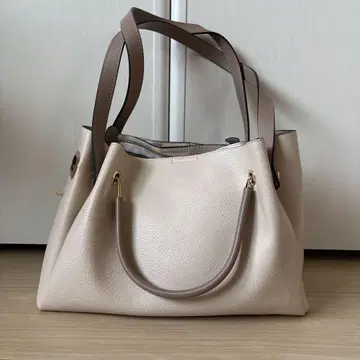 베이지 가죽풍 숄더백