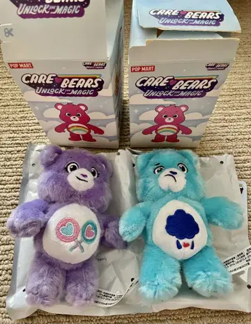 케어 베어 POP MART 보라색과 파랑 2개 세트