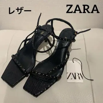 새상품급 ZARA 스트랩 가죽 샌들 스터드