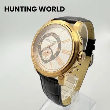 HUNTINGWORLD 헌팅월드 데이트 손목시계 골드
