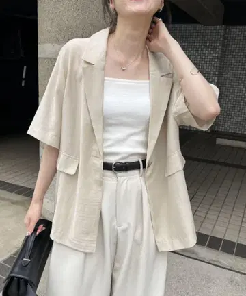 CAPRICIEUX LE'MAGE 반팔 시어 셔츠 자켓