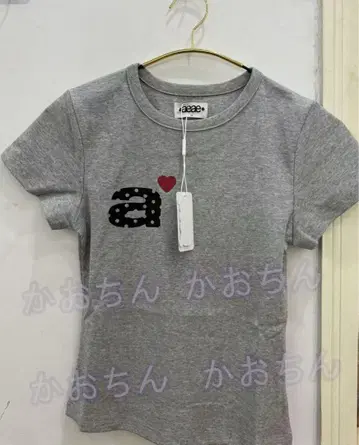 aeae 그레이 티셔츠 하트 도트