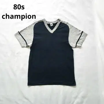 80년대 USA제 챔피온 빈티지 V넥 2톤 티셔츠