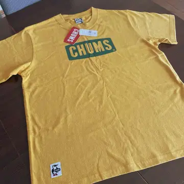 미사용 새상품 CHUMS 겨자색 로고 티셔츠 M